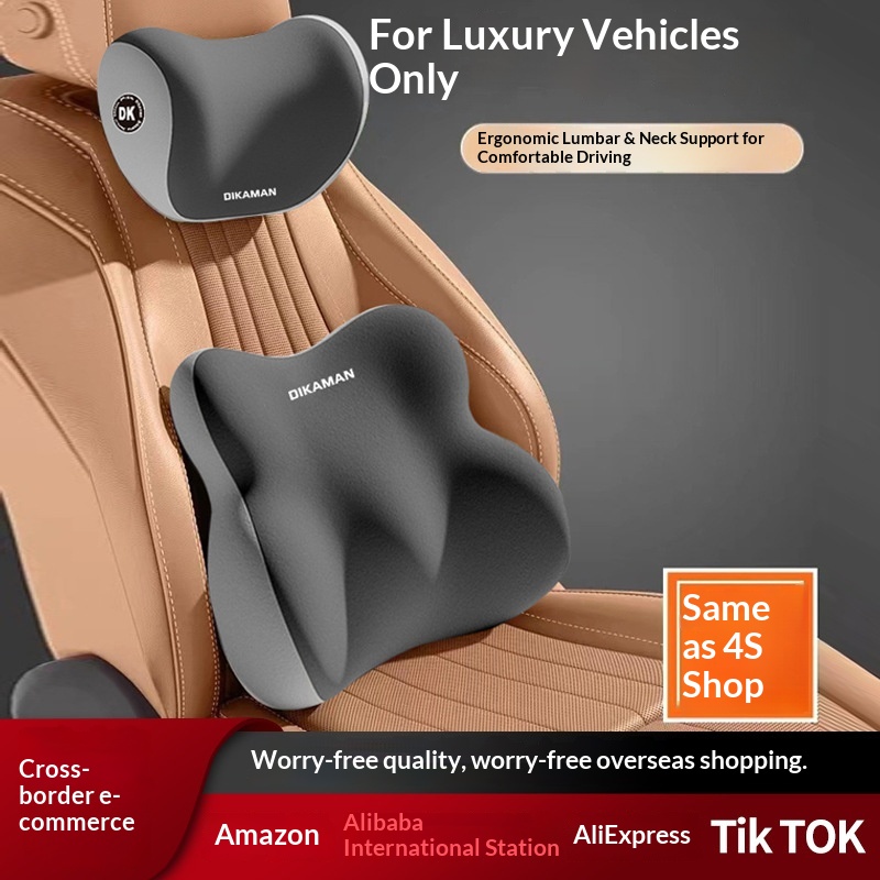 Headrest Lumbar Support Set For Women Colorful Waist Cushion Backrest Driving Essential Seat Car Neck Pillow_voghion.com