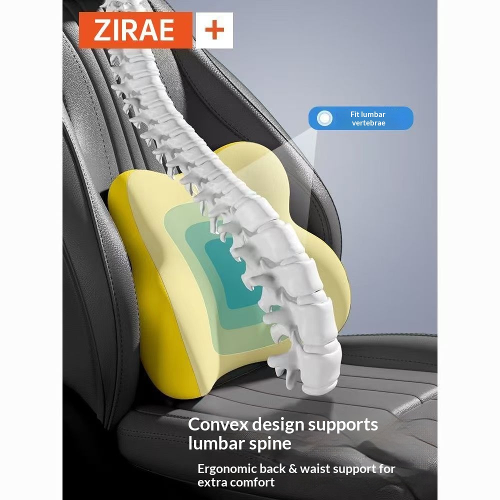 Conjunto de encosto de cabeça, almofada lombar, suporte lombar, espuma viscoelástica, travesseiro de pescoço de alta qualidade para carro_voghion.com