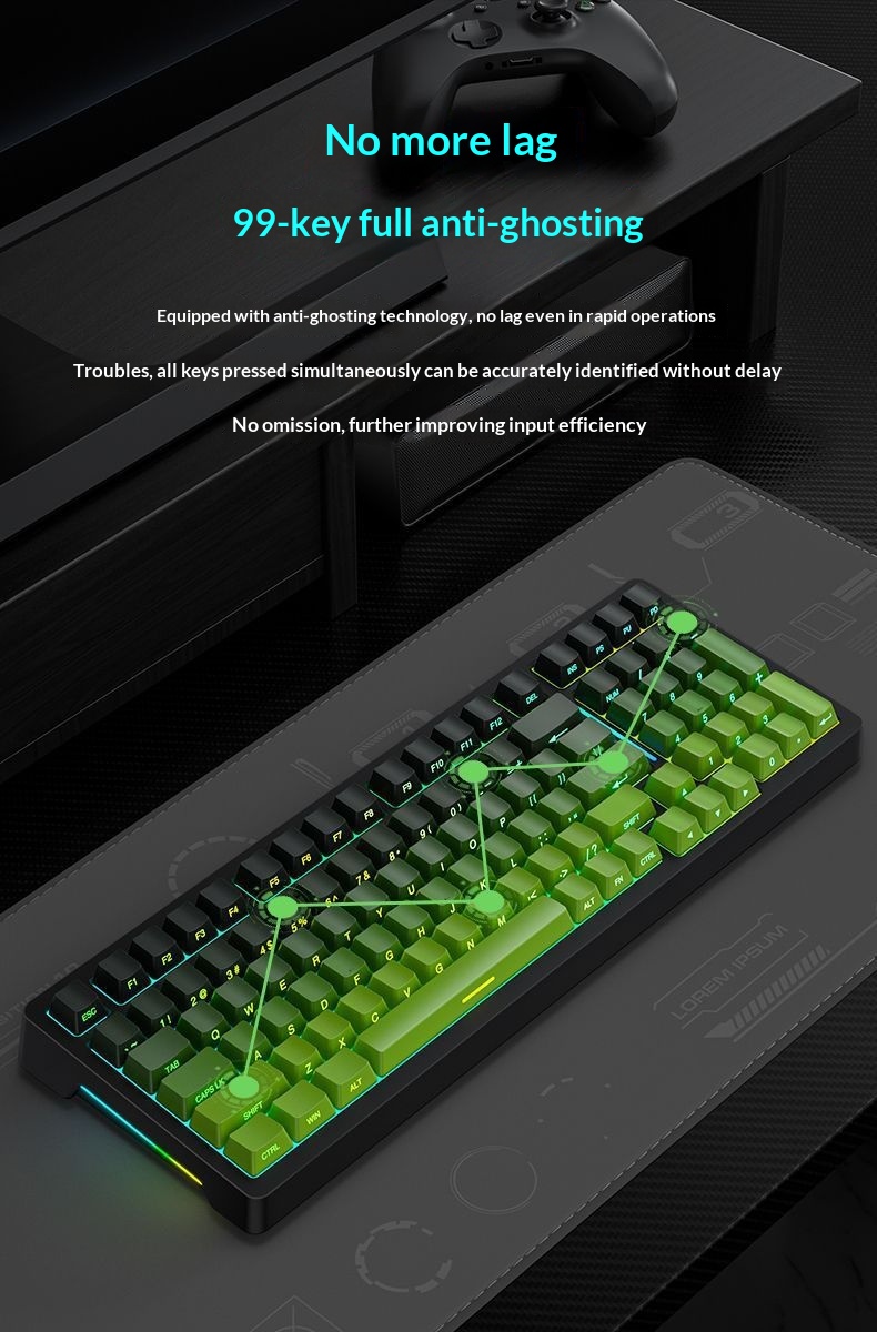 Sanju SG99 Customized Mechanical Keyboard Gasket Structure Full Key Hot-Swappable Wireless Bluetooth Tri-Mode Gaming_voghion.com