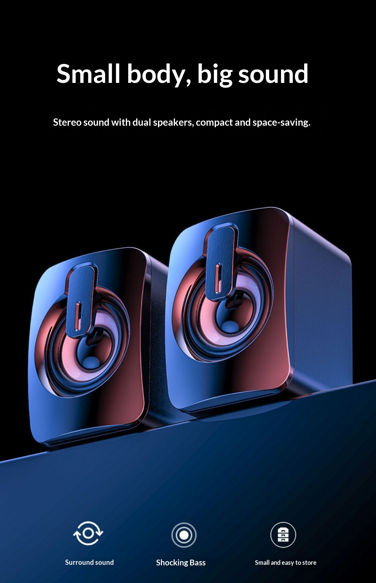 Wired Usb Desktop Computer And Mobile Phone Mini Subwoofer Speakers_voghion.com