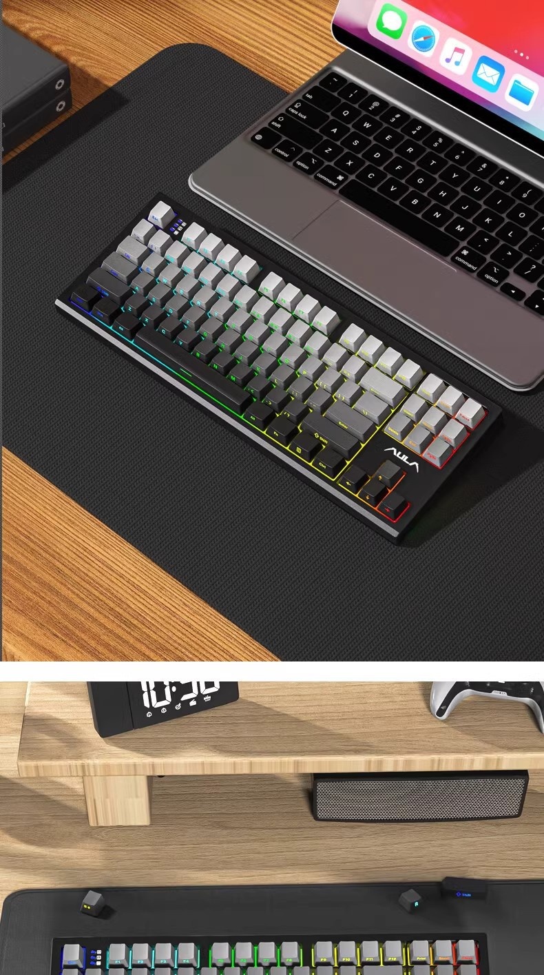 Wolf Spider S87 Mechanical Wireless Keyboard Rgb Tri-mode Gasket_voghion.com