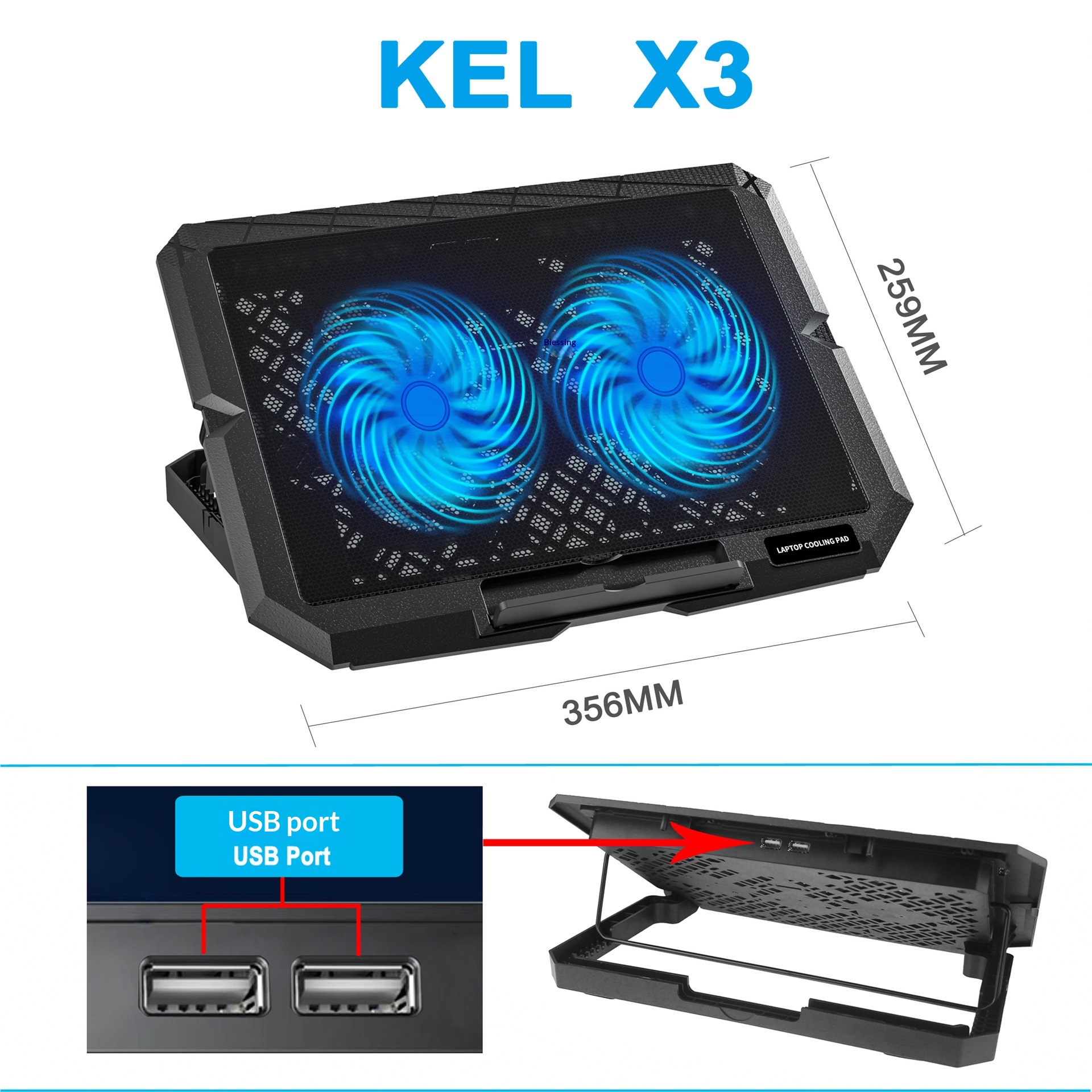 Cross-border X3 Cooler Silent Wind Cooling Stand Laptop Holder Wholesale_voghion.com