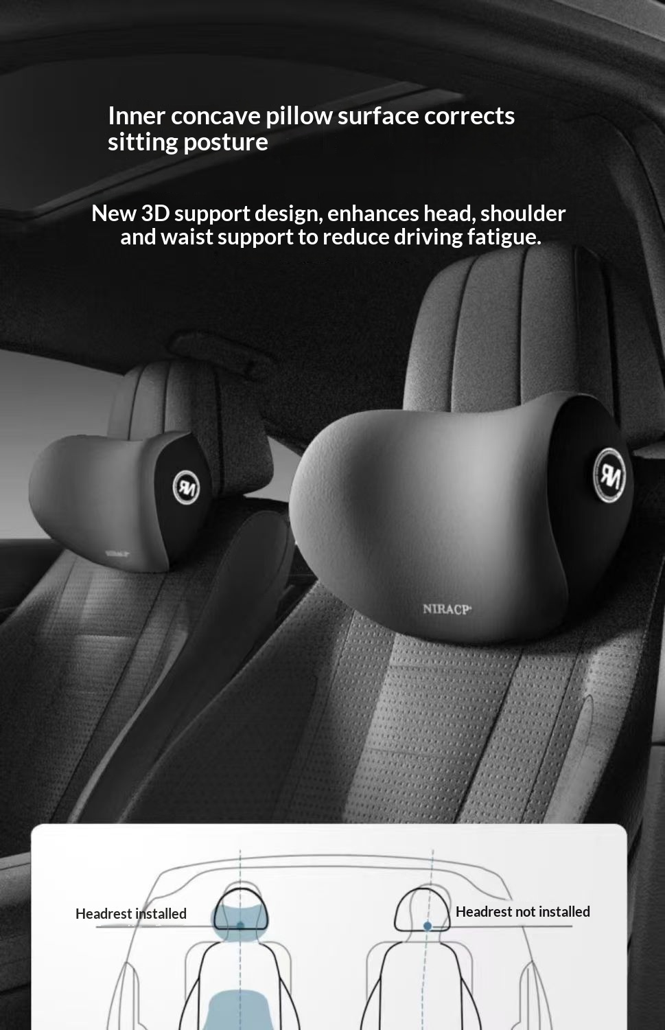 Cross-Border Headrest Seat Backrest Car Cushion Lumbar Support Neck Pillow_voghion.com