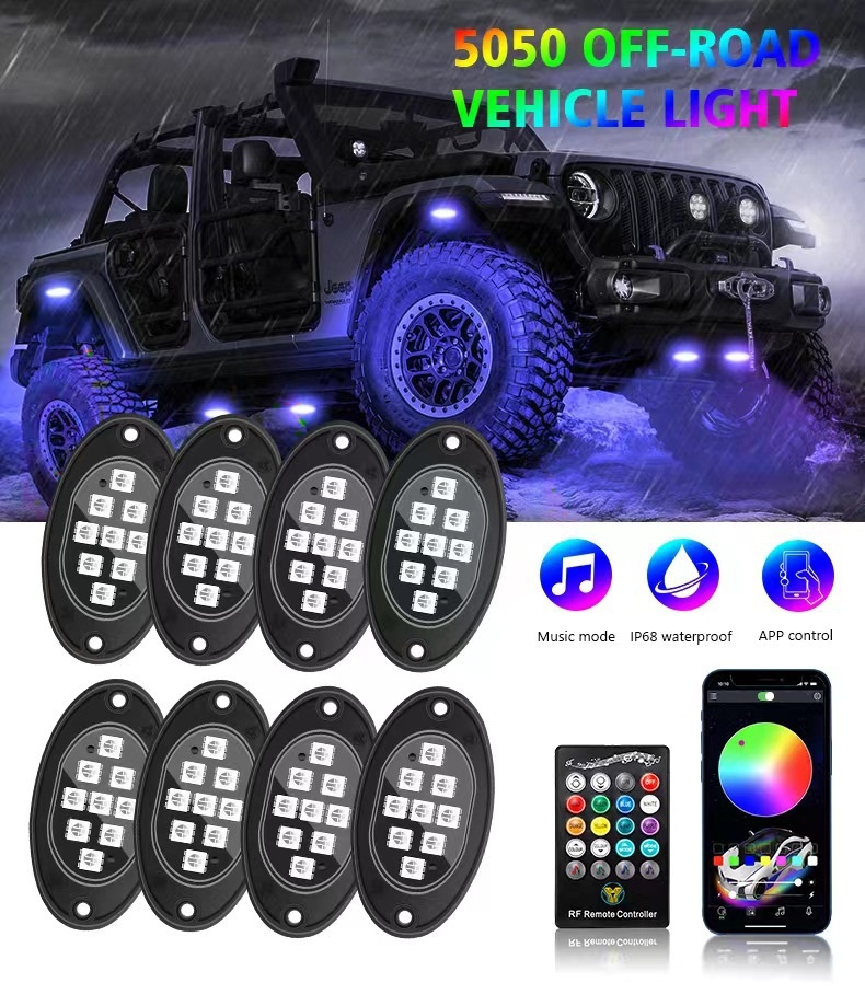 Cross-border Popular Car LED Bluetooth APP Wireless Control Ambient , Off-road Pickup Truck Underbody Modification_voghion.com
