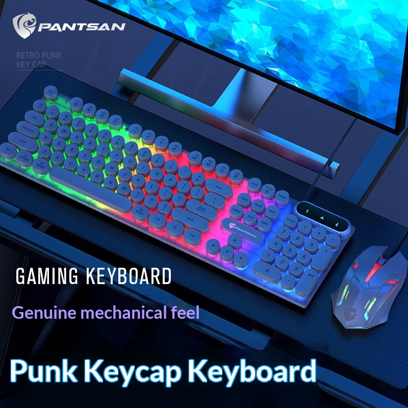 Pansen PT100 Wired Keyboard Set Gaming Office Desktop Laptop E-sports Key Mouse_voghion.com