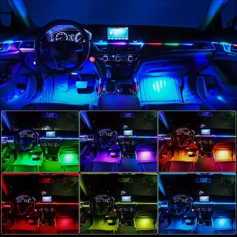 Lumière décorative LED froide pour voiture, ambiance intérieure colorée, dynamique et fluide_voghion.com