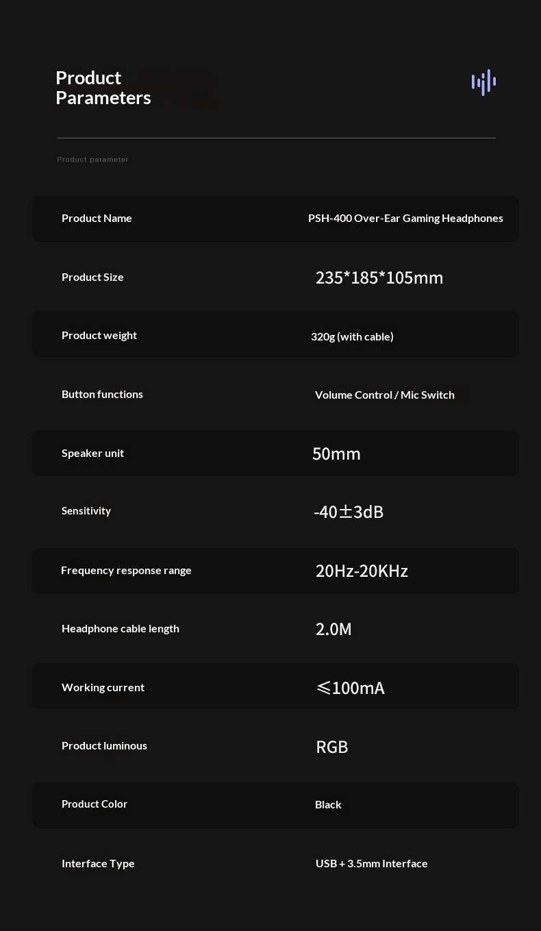 Cross-Border Pansun PSH-400 Over-Ear Computer Desktop Gaming Wired Laptop Headset_voghion.com