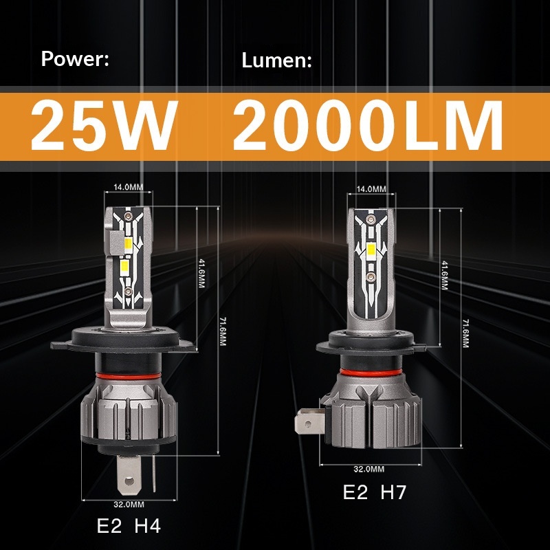 CN360 E2 Model 50W Car LED Headlight Direct Plug-in And Low Beam Integrated H4 H7 H11 High Brightness Front Light_voghion.com