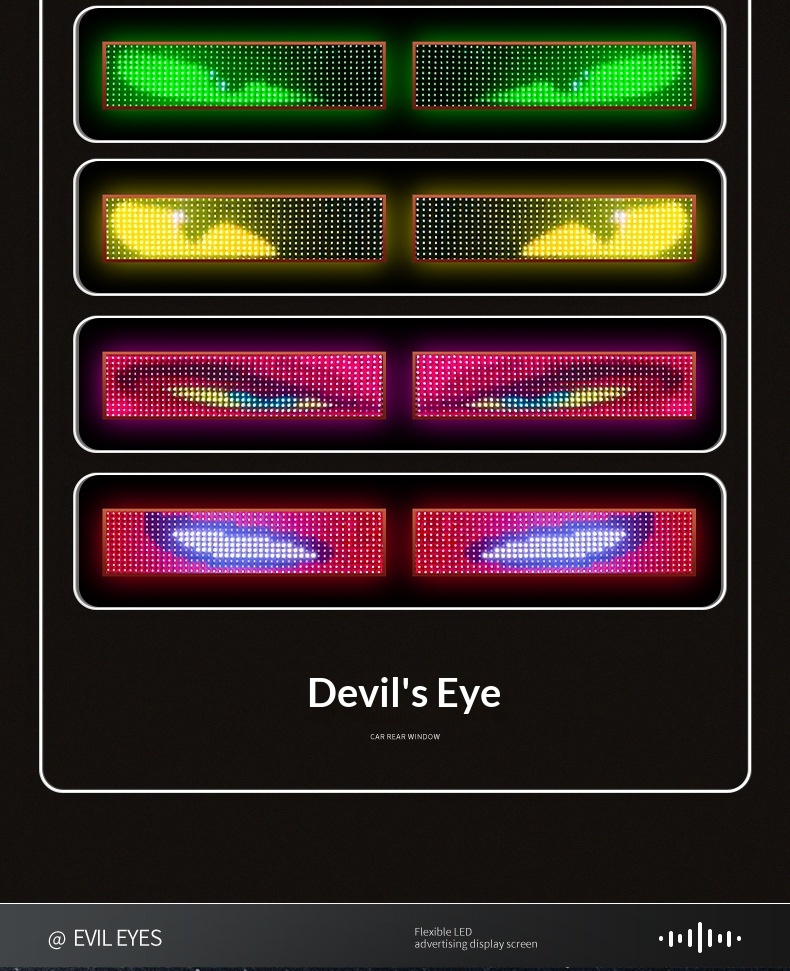 Bestseller Devil's Eye Car Smart Soft Screen Multi-Mode Expression Display LED Advertising Light_voghion.com