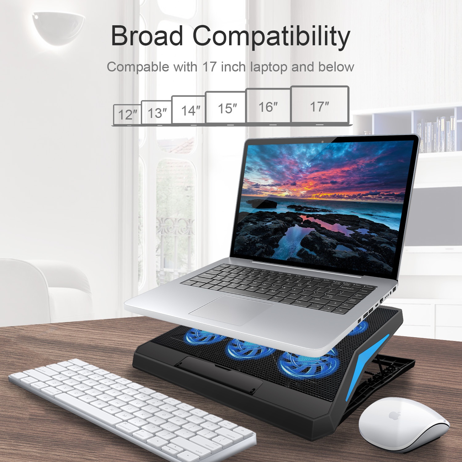 Cross-border Six-fan Laptop Cooler With Adjustable Speed, Silent Cooling Stand For Notebook Computers_voghion.com
