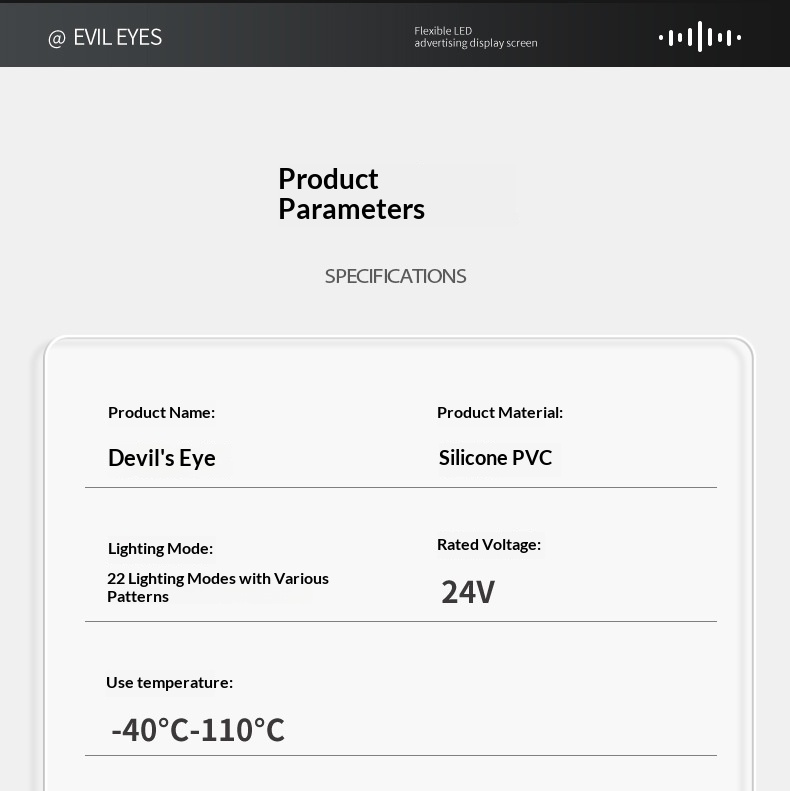 Bestseller Devil's Eye Car Smart Soft Screen Multi-Mode Expression Display LED Advertising Light_voghion.com