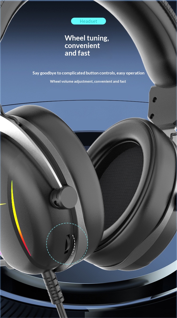 Cuffie da gioco cablate per computer, compatibili con PUBG Mobile e laptop, audio 7.1 universale con microfono._voghion.com