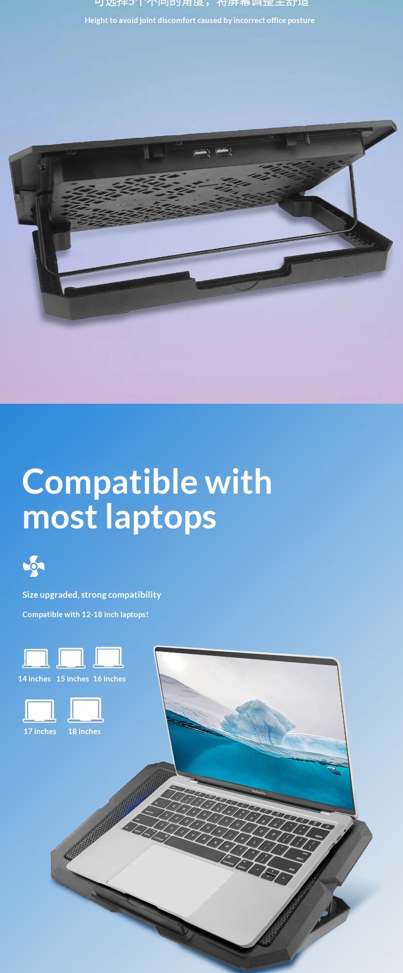 Cross-border X3 Cooler Silent Wind Cooling Stand Laptop Holder Wholesale_voghion.com
