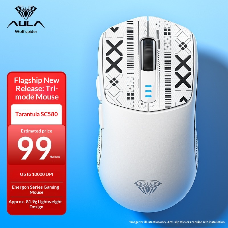 Wolf Spider SC580 Three-Mode Bluetooth 2.4g Wireless Gaming Mouse For Laptop, Desktop, And Office Use_voghion.com
