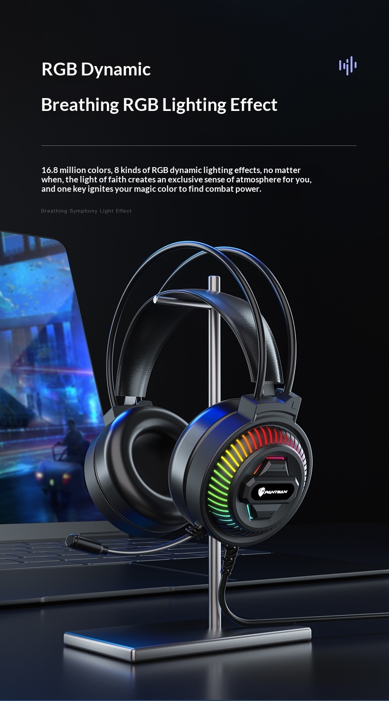 Cross-Border Pansun PSH-400 Over-Ear Computer Desktop Gaming Wired Laptop Headset_voghion.com