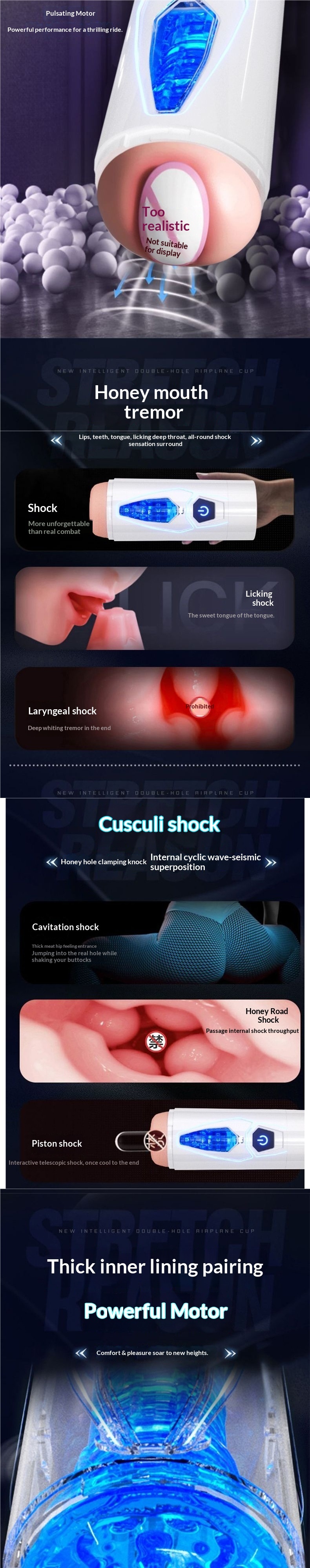 Dual-hole Fully Automatic Telescopic Airplane Cup Toy, Hands-free, Intelligent, Multifunctional, Heated, Interactive_voghion.com