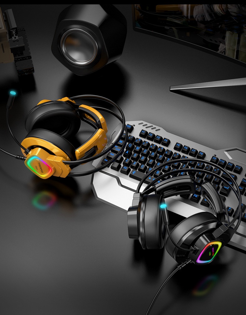 MoDi G200 Computer Over-ear Wired Headset With Microphone, 7.1-channel USB Gaming Headset, Specifically For Internet_voghion.com