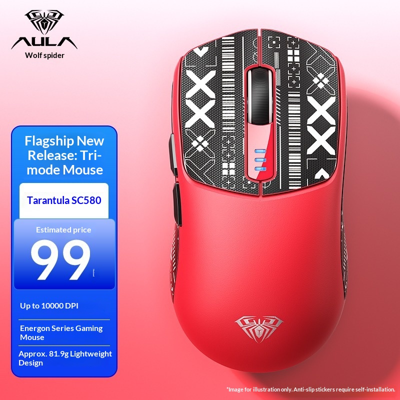 Wolf Spider SC580 Three-Mode Bluetooth 2.4g Wireless Gaming Mouse For Laptop, Desktop, And Office Use_voghion.com