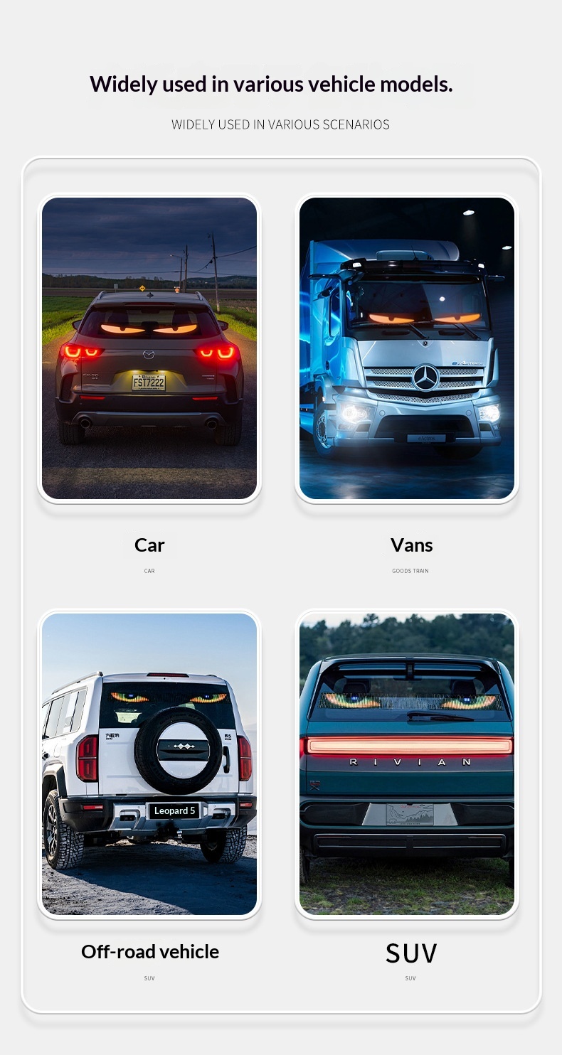 Bestseller Devil's Eye Car Smart Soft Screen Multi-Mode Expression Display LED Advertising Light_voghion.com