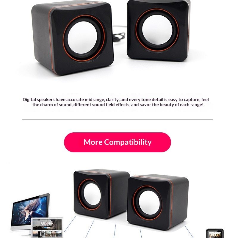 Computer Mini Laptop Draagbare Desktop Multimedia USB Bedrade Kleine Luidsprekers Groothandel_voghion.com