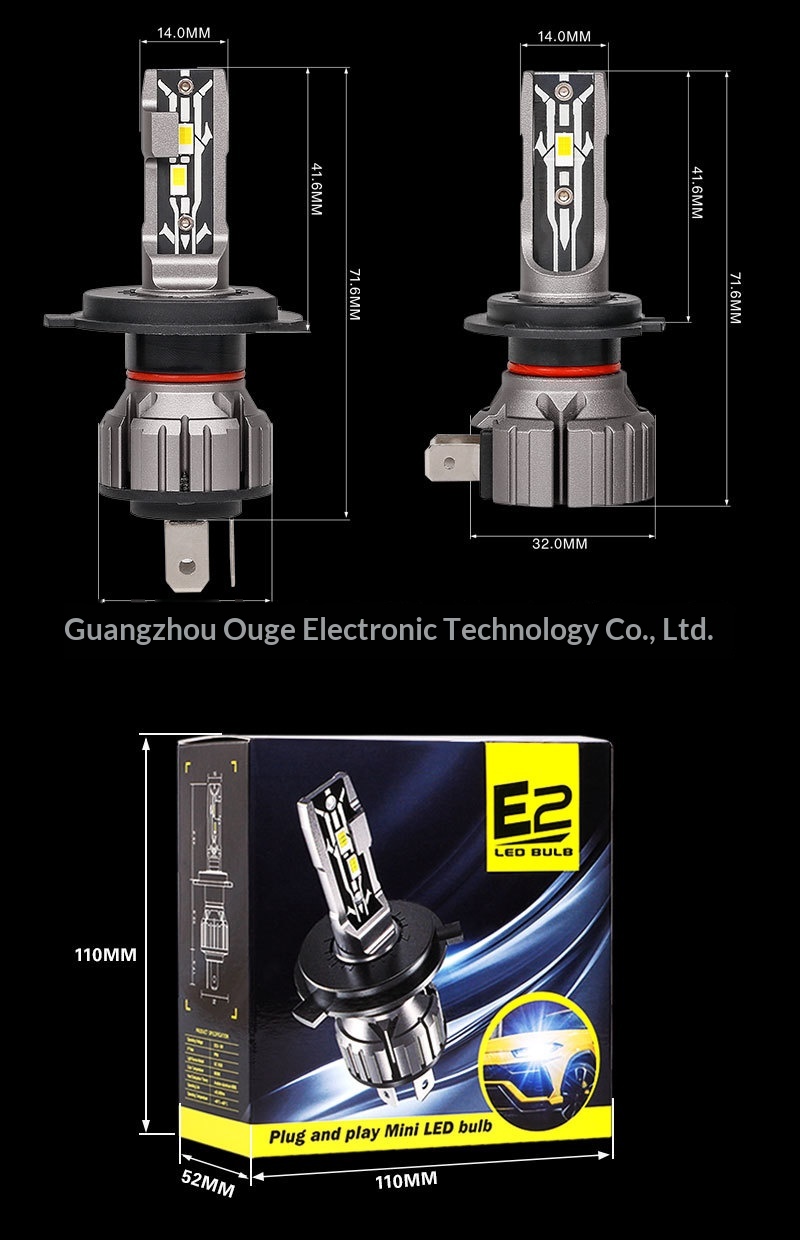 CN360 E2 Model 50W Car LED Headlight Direct Plug-in And Low Beam Integrated H4 H7 H11 High Brightness Front Light_voghion.com