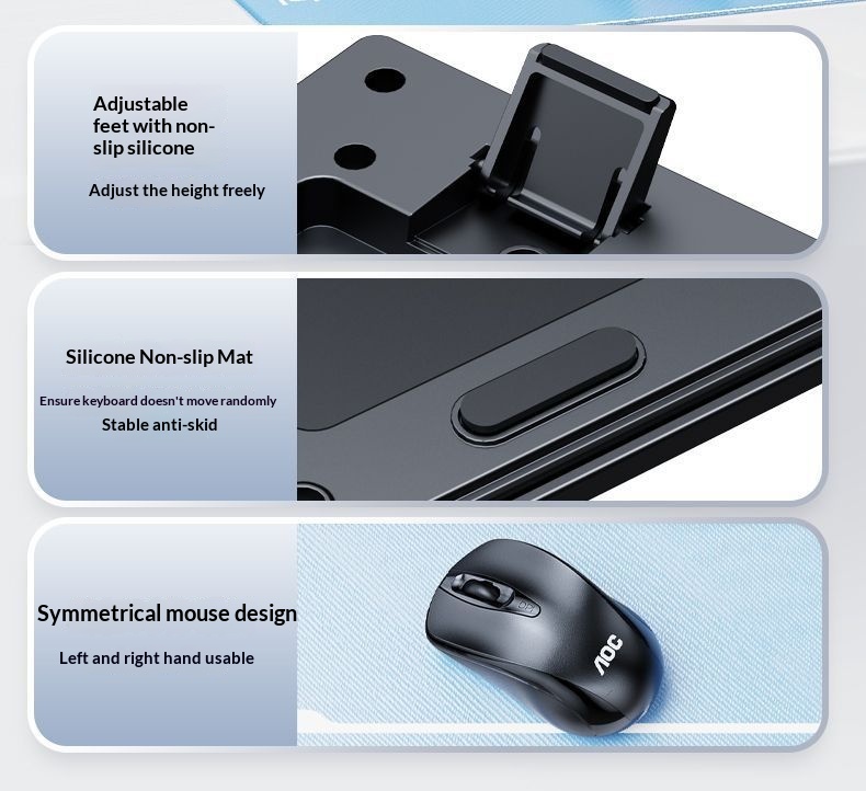 TPV AOC KM210 Wireless Keyboard Mouse Set Business Office Laptop Desktop Computer 2.4G_voghion.com