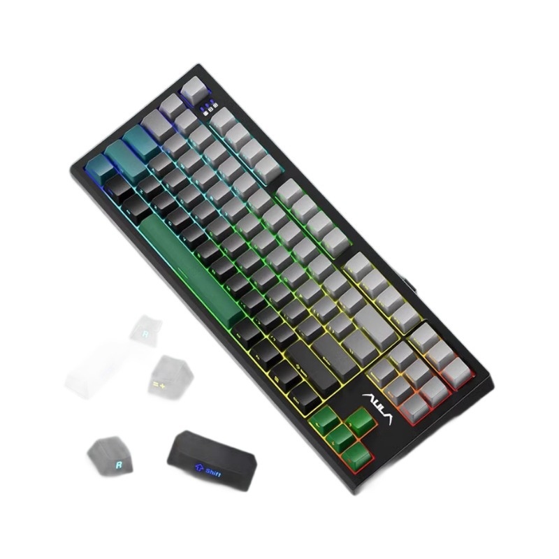Wolf Spider S87 Customized Wireless Tri-Mode RGB Mechanical Keyboard With Engraved Keycaps, Hot-Swappable, Gasket, For_voghion.com