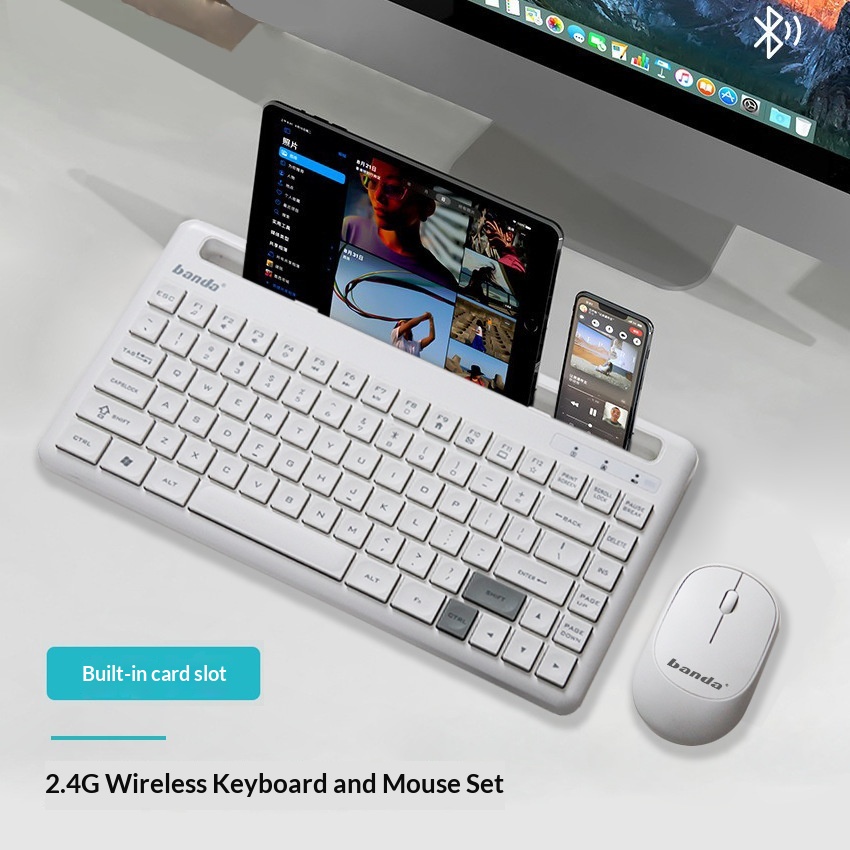 Banda Wireless Set Laptop External Chocolate Keys Power-saving Home Office Keyboard Mouse_voghion.com