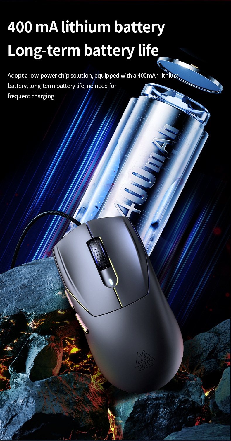 SOREX X2 Wireless Tri-Mode Mouse Bluetooth Wired RGB Gaming Office Desktop Laptop_voghion.com