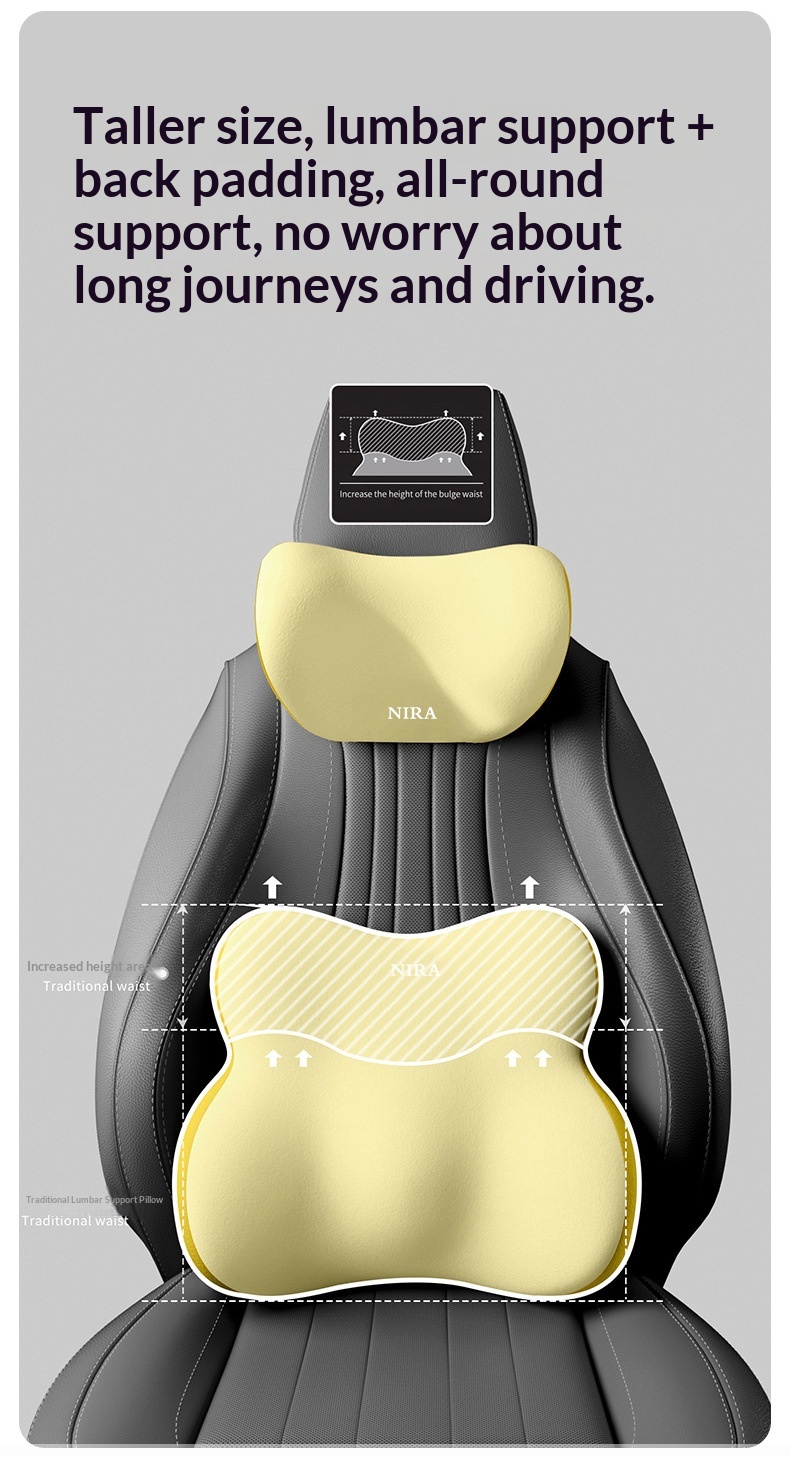 Grensoverschrijdend nekkussen van traagschuim, zitkussen, autohoofdsteun, lendensteun_voghion.com