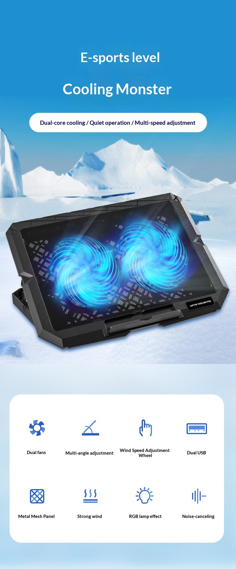 Cross-border X3 Cooler Silent Wind Cooling Stand Laptop Holder Wholesale_voghion.com