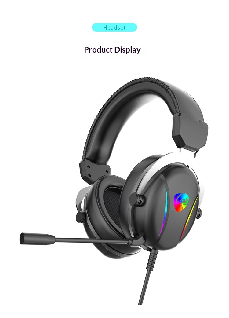 Cuffie da gioco cablate per computer, compatibili con PUBG Mobile e laptop, audio 7.1 universale con microfono._voghion.com