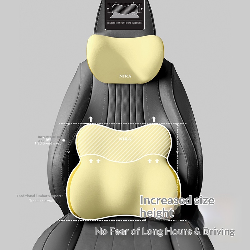 Grensoverschrijdend nekkussen van traagschuim, zitkussen, autohoofdsteun, lendensteun_voghion.com