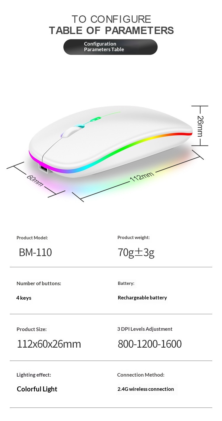 Wireless Gaming Mouse With Rgb Lighting Silent Rechargeable Design_voghion.com