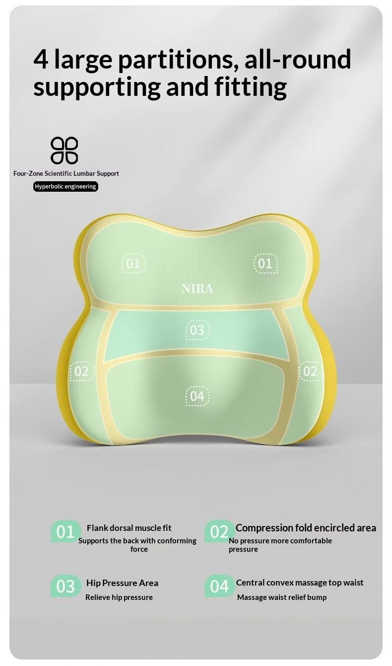 Conjunto de encosto de cabeça, almofada lombar, suporte lombar, espuma viscoelástica, travesseiro de pescoço de alta qualidade para carro_voghion.com