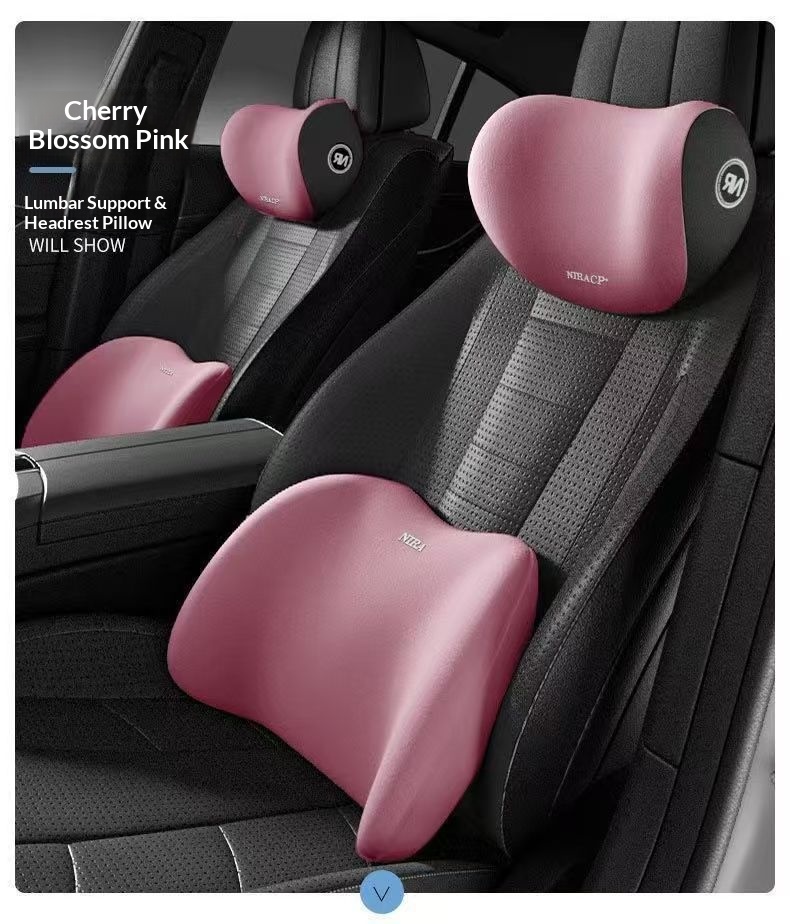 Cuscino poggiatesta per auto, protezione del collo, schienale con memory foam, supporto lombare, set di cuscini_voghion.com