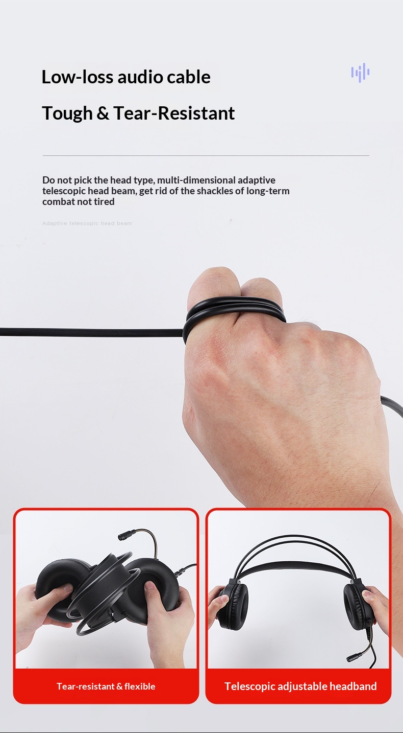 Cross-Border Pansun PSH-400 Over-Ear Computer Desktop Gaming Wired Laptop Headset_voghion.com