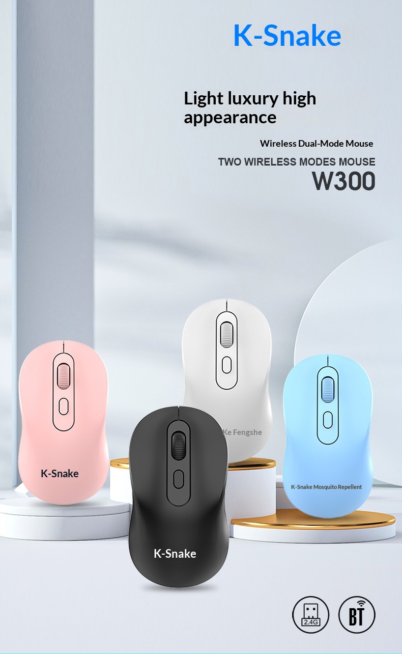 W300 Multi-mode Wireless Bluetooth Office Mouse For Laptop Tablet_voghion.com