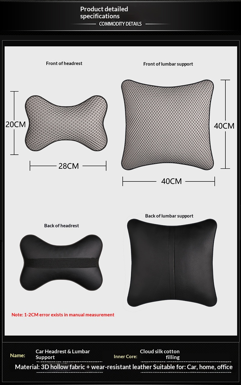 Nackenstützkissen fürs Auto, 3D-Leder, Ganzjahresmodell, Universal_voghion.com