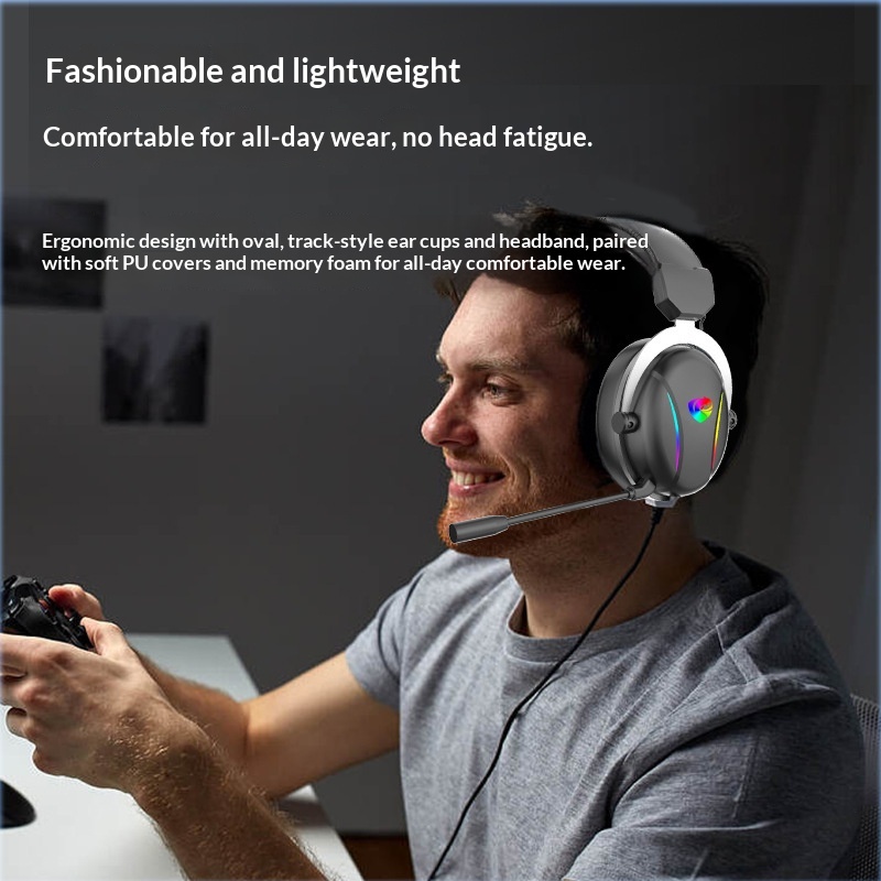 Cuffie da gioco cablate per computer, compatibili con PUBG Mobile e laptop, audio 7.1 universale con microfono._voghion.com