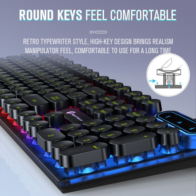 Pansen PT100 Wired Keyboard Set Gaming Office Desktop Laptop E-sports Key Mouse_voghion.com