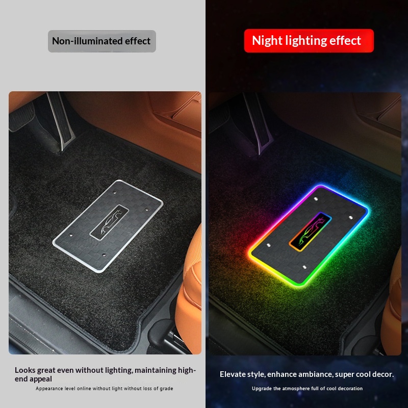 Cross-Border New Product LED Colorful Mats Interior Atmosphere Foot Sole Ambient Rhythm Sound Control Car Lights_voghion.com