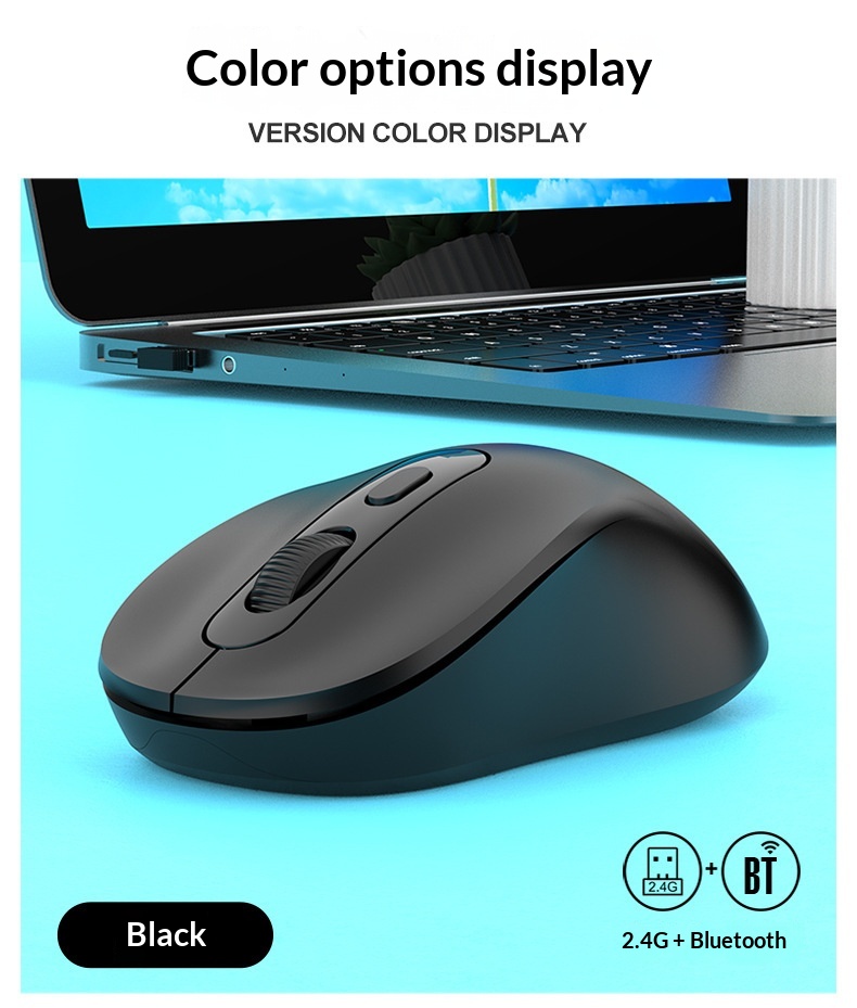 W300 Wireless 2.4G Bluetooth Multi-Mode Business Laptop Tablet Office Mouse Manufacturer_voghion.com