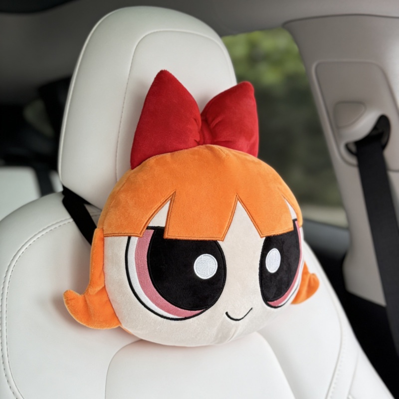 Car Cute Cartoon Little Policewoman Floral Neck Pillow, Great Item For The Car, Car Headrest Cushion_voghion.com