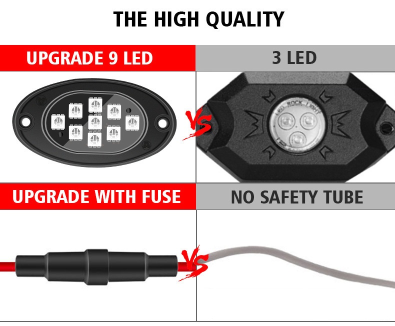 Cross-border Popular Car LED Bluetooth APP Wireless Control Ambient , Off-road Pickup Truck Underbody Modification_voghion.com