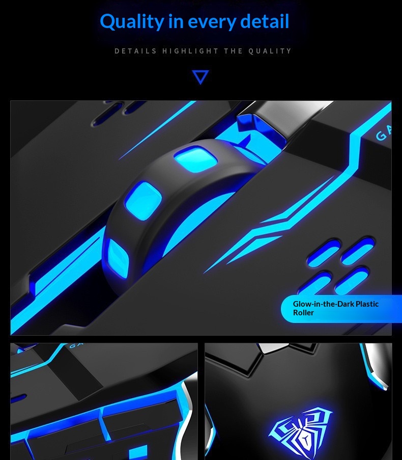 Wired Gaming Mouse With Adjustable Weights For Computer And Laptop_voghion.com