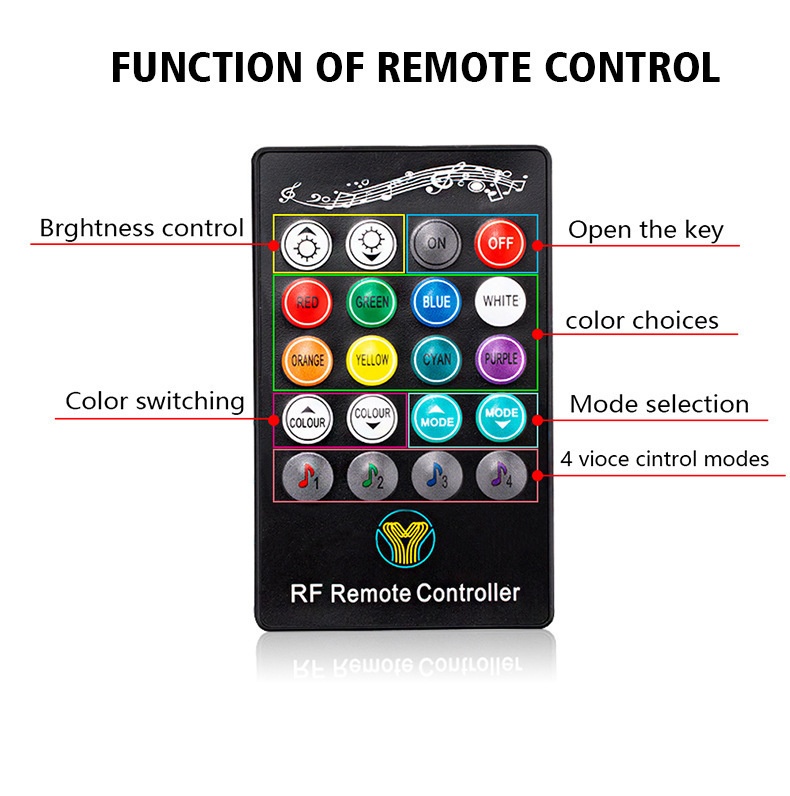 Cross-border Popular Car LED Bluetooth APP Wireless Control Ambient , Off-road Pickup Truck Underbody Modification_voghion.com
