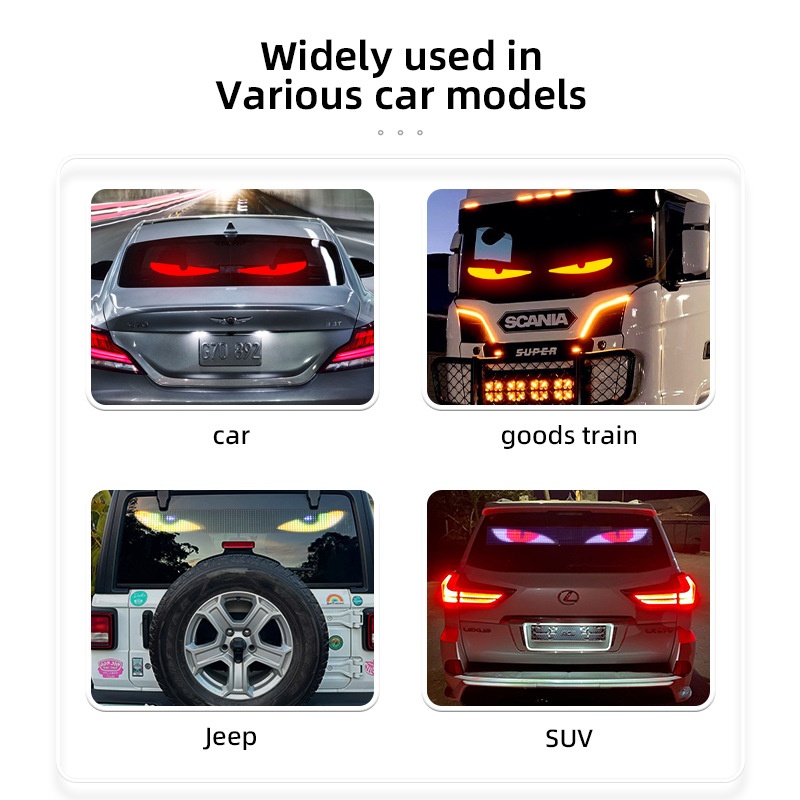Demon Eye LED Flexible Car Truck Window Soft Screen Decorative Ambient Light Universal 12/24V_voghion.com