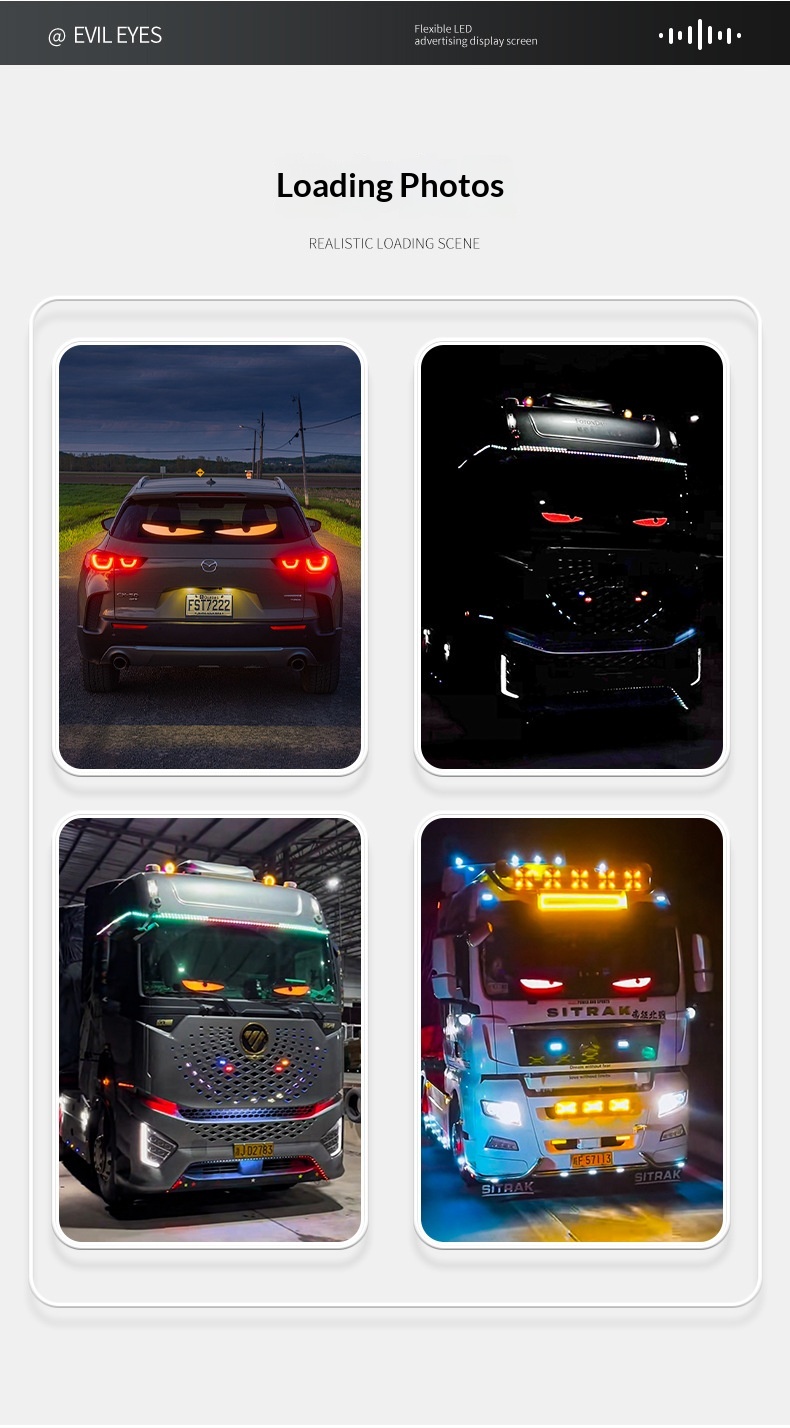 Bestseller Devil's Eye Car Smart Soft Screen Multi-Mode Expression Display LED Advertising Light_voghion.com