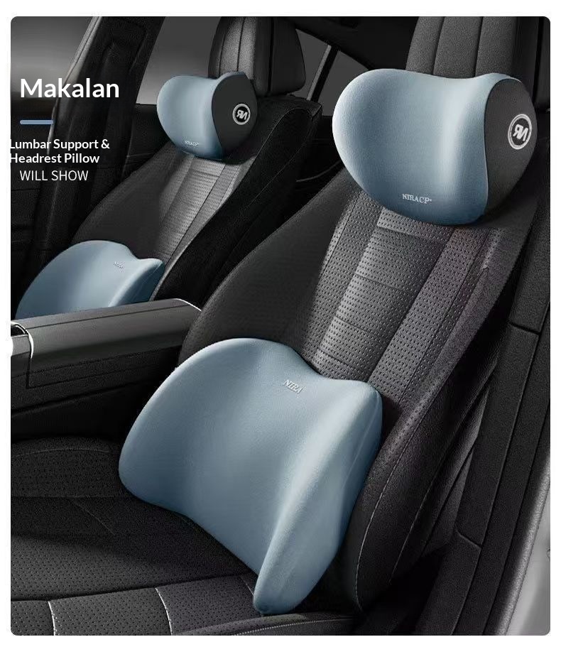 Cuscino poggiatesta per auto, protezione del collo, schienale con memory foam, supporto lombare, set di cuscini_voghion.com